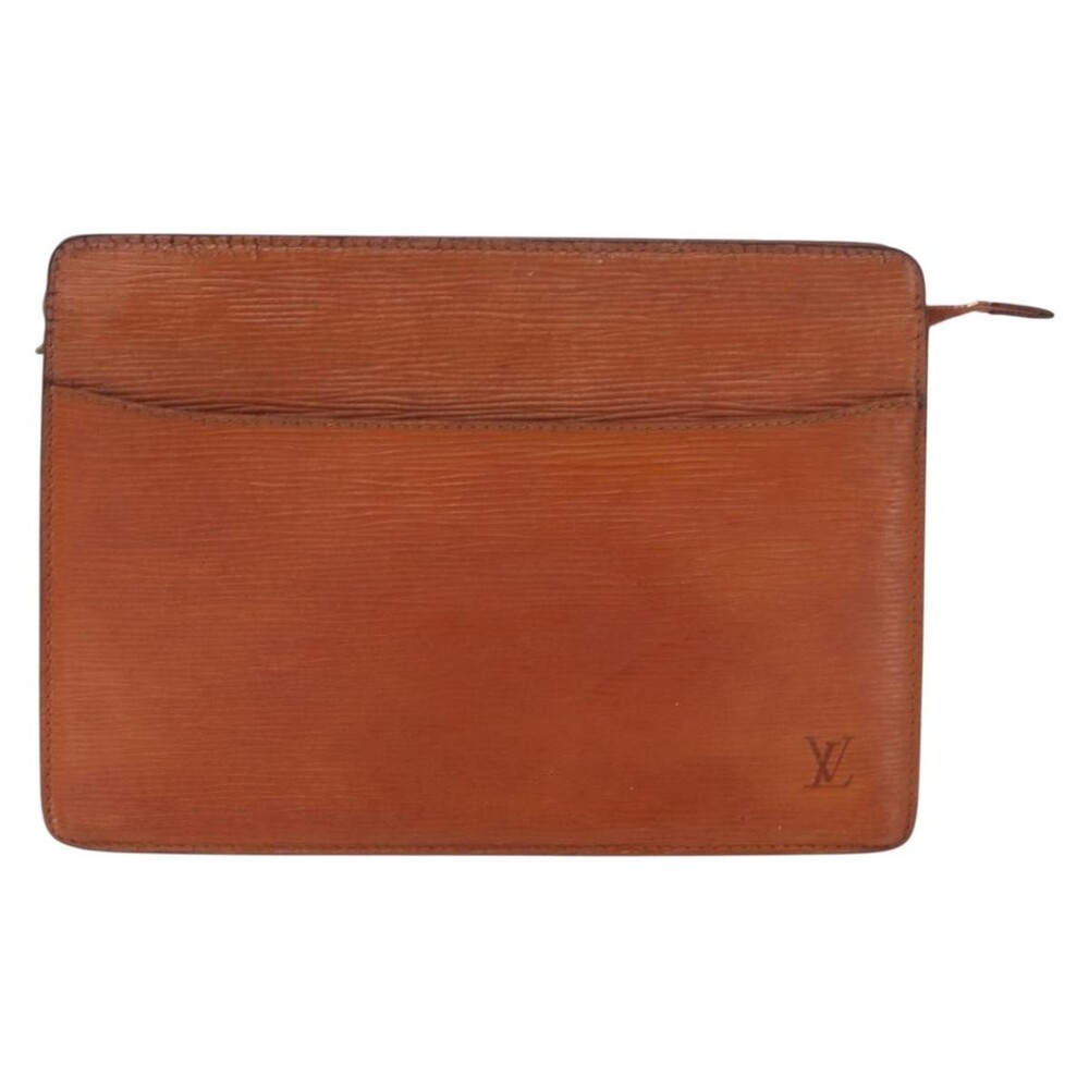Louis Vuitton Epi Pochette Homme Clutch Bag Brown Zipangu Gold